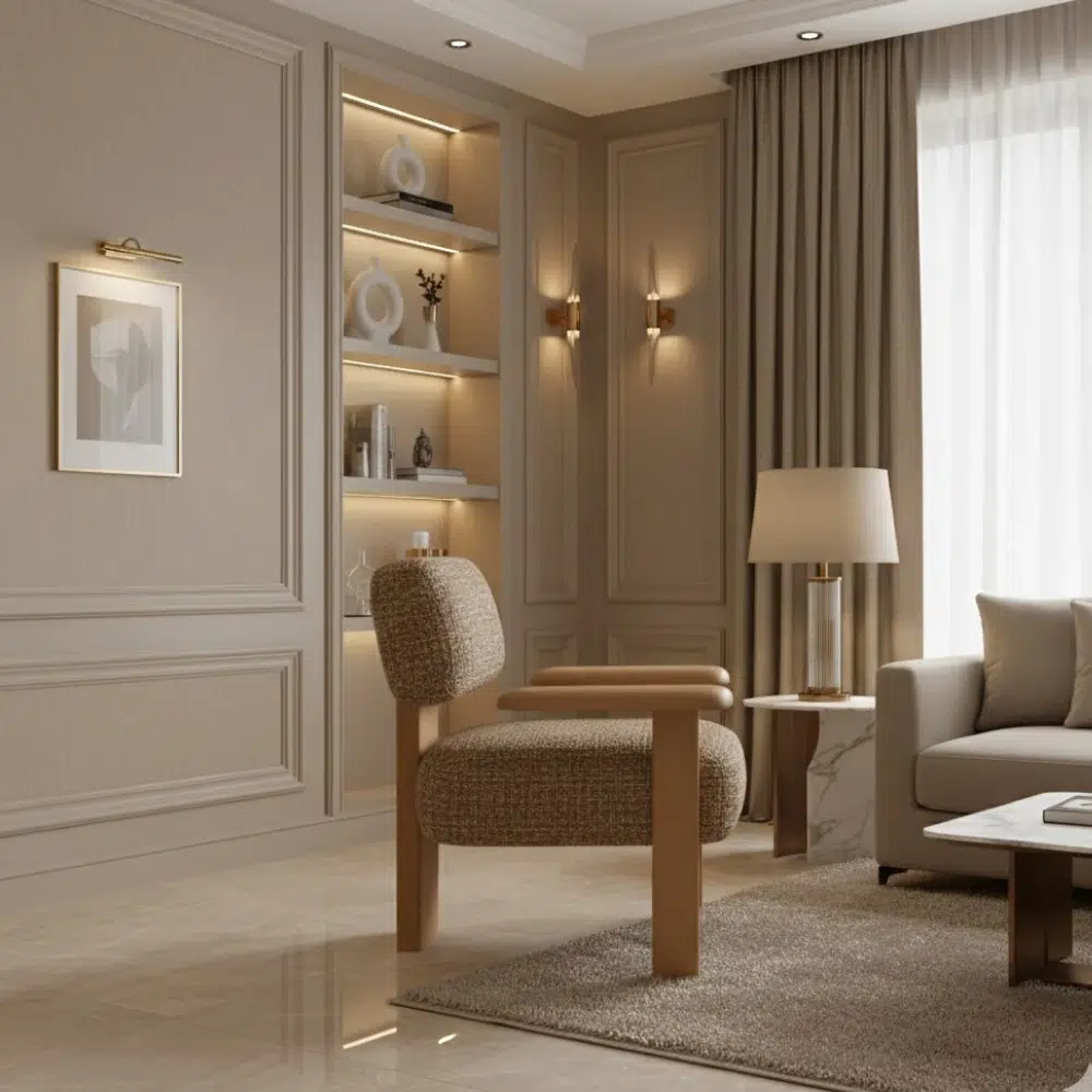 Luxury Designer Bouclé Arm chair