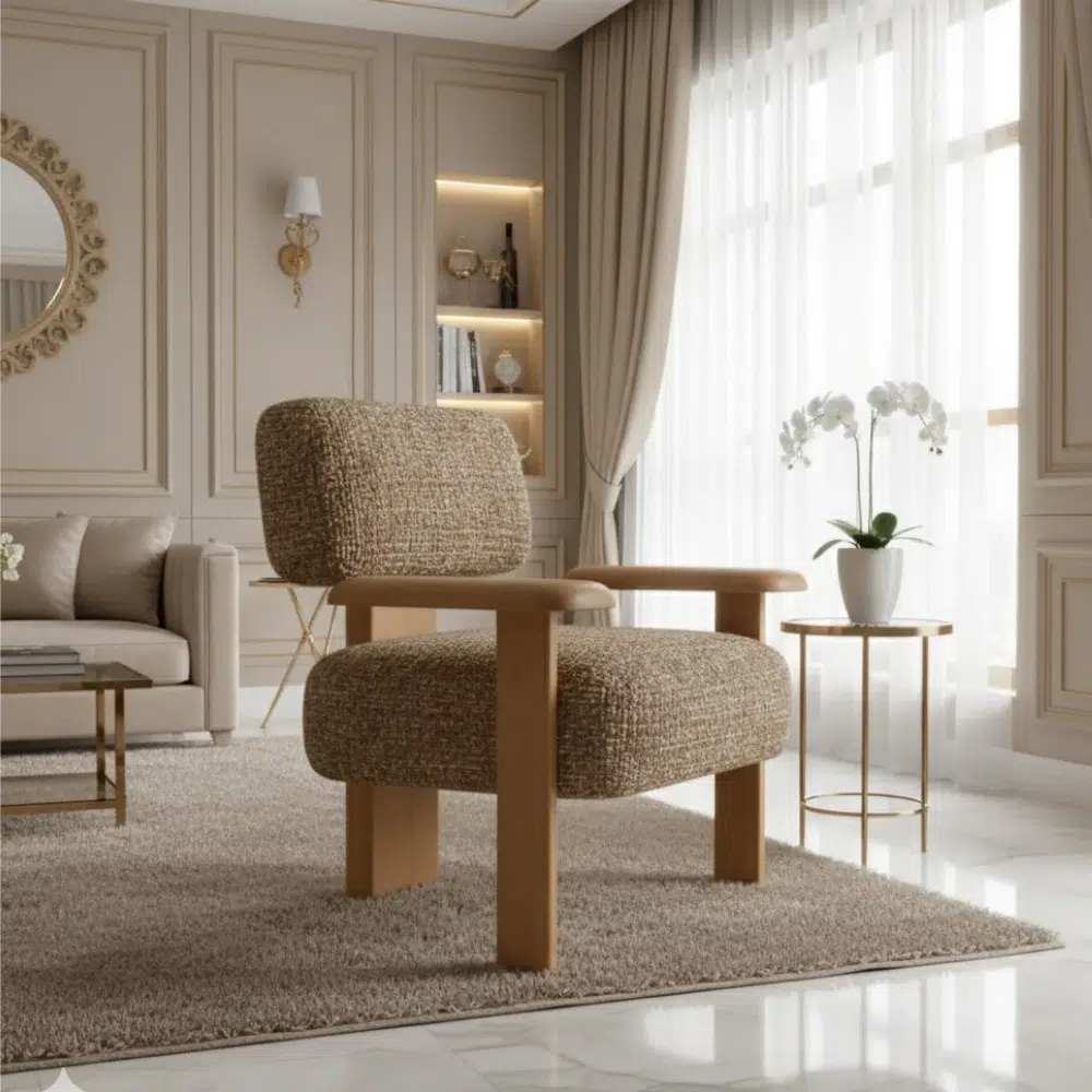 Luxury Designer Bouclé Arm chair