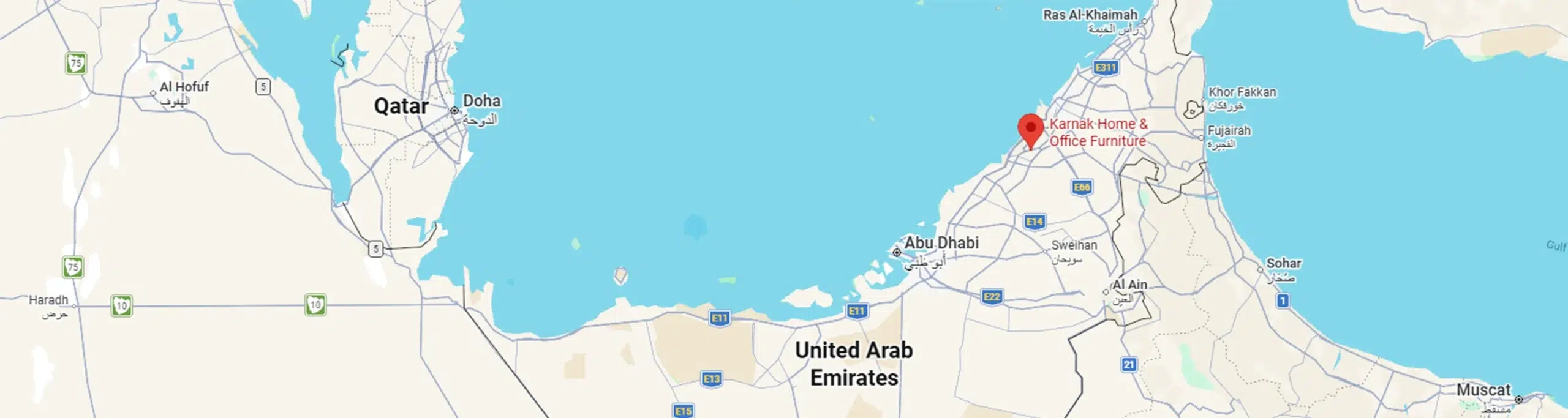 Karnak Home kids furniture delivery zones Dubai Abu Dhabi Sharjah UAE coverage map