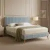 Mid-Century Modern Upholstered Bed
