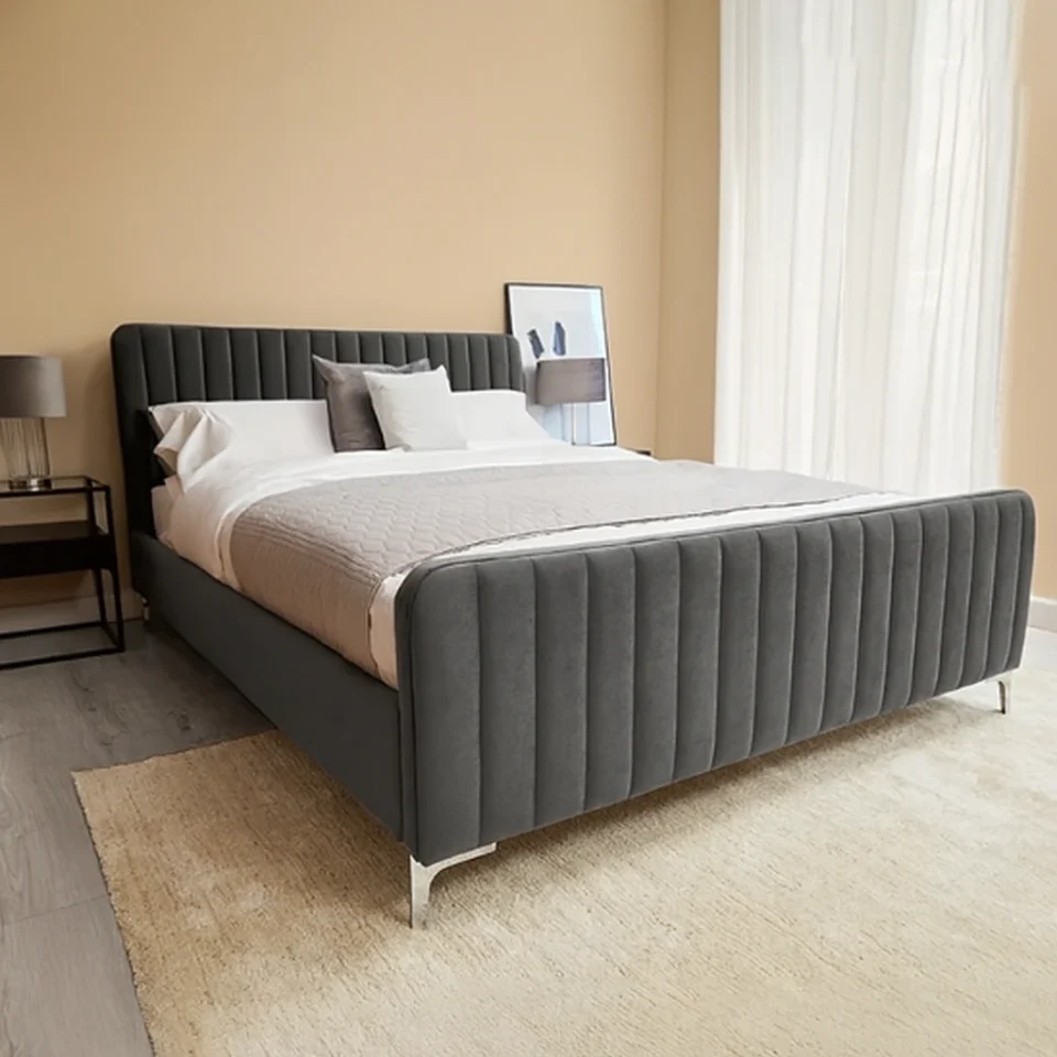 Channel Line Velvet Bed