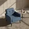 Modern Blue Fabric Armchair