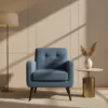 Modern Blue Fabric Armchair