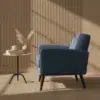 Modern Blue Fabric Armchair