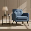 Modern Blue Fabric Armchair