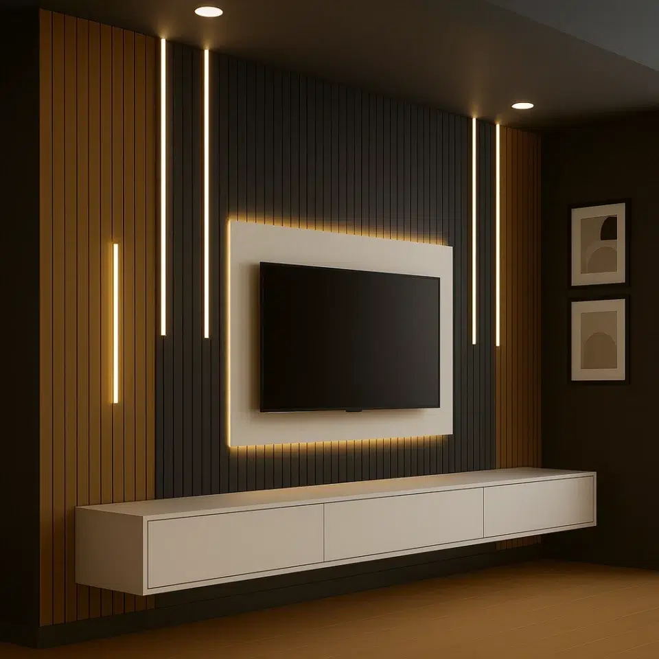 Sleek TV Media Wall