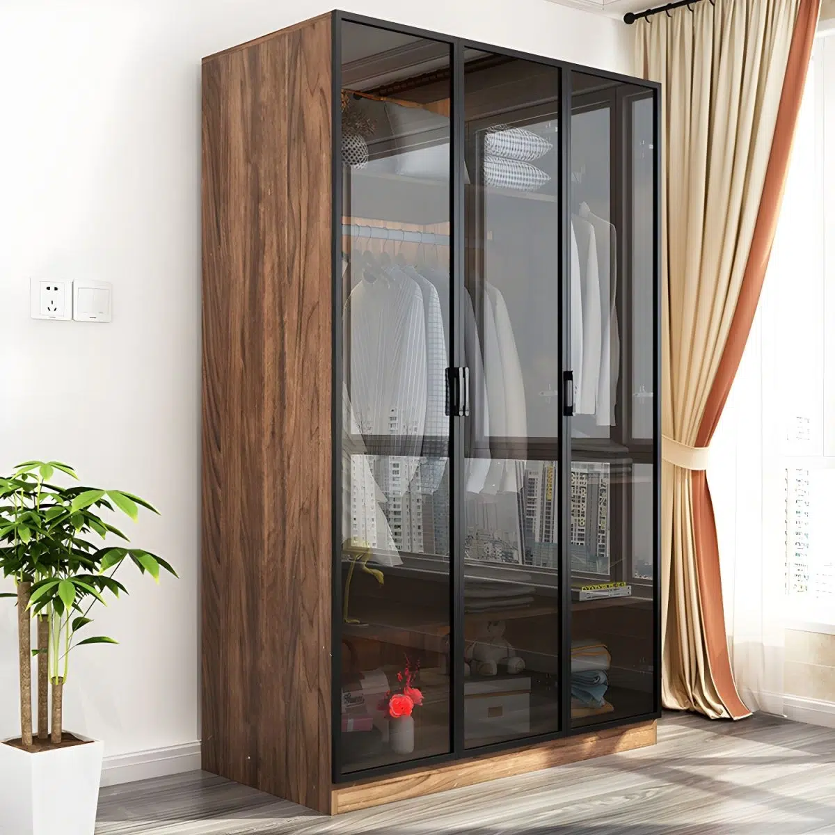 ModuLine Glass 3 Door Wardrobe