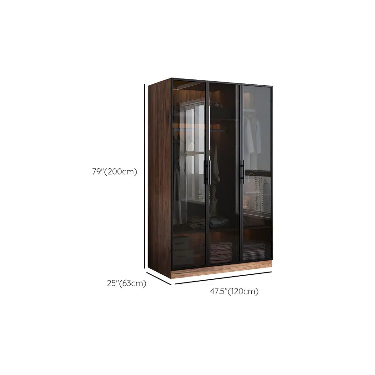 ModuLine Glass 3 Door Wardrobe