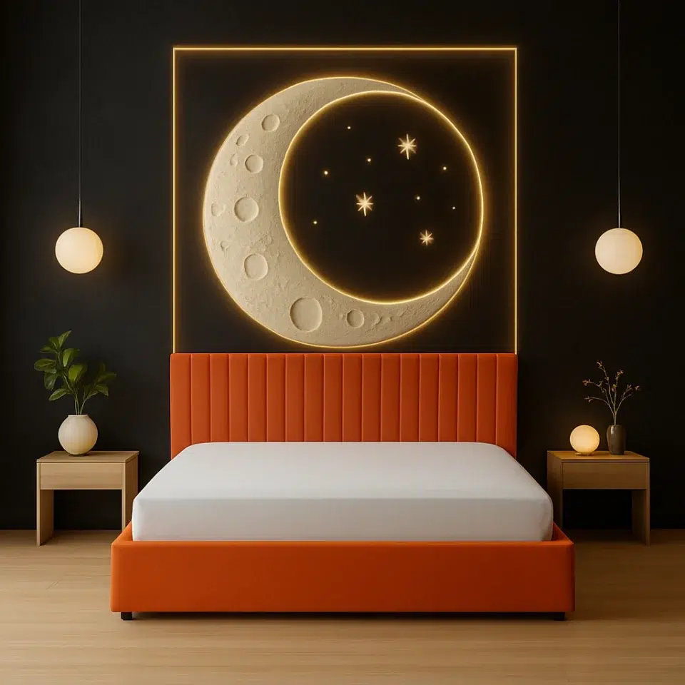 Tufted Line Velvet Bed