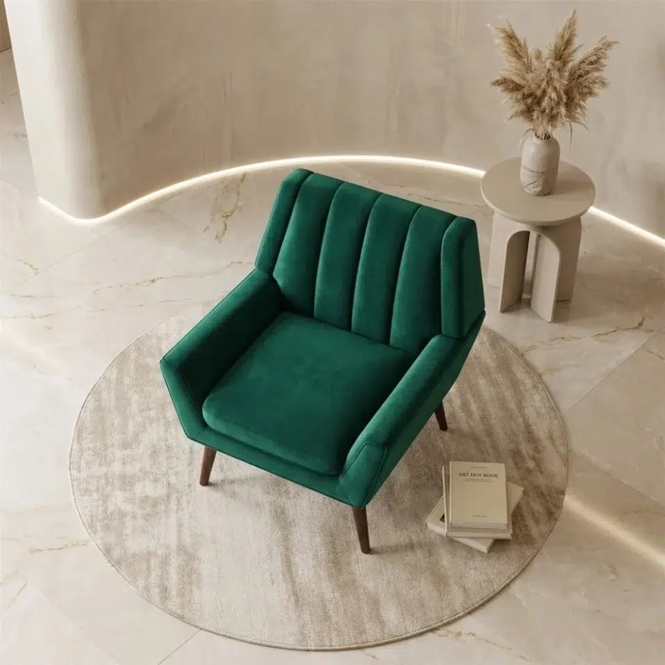 Nelux Green Accent Chair
