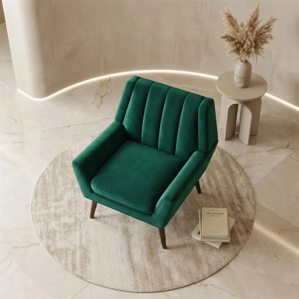 Nelux Green Accent Chair