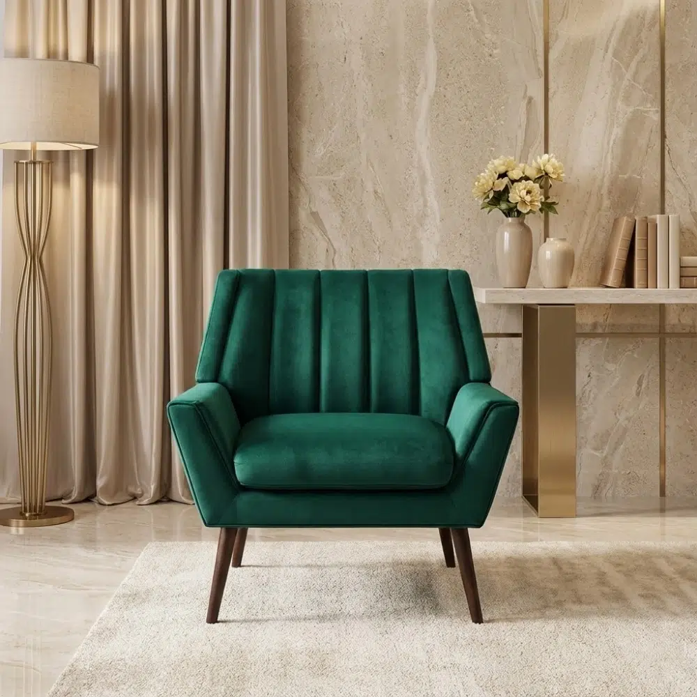 Nelux Green Accent Chair