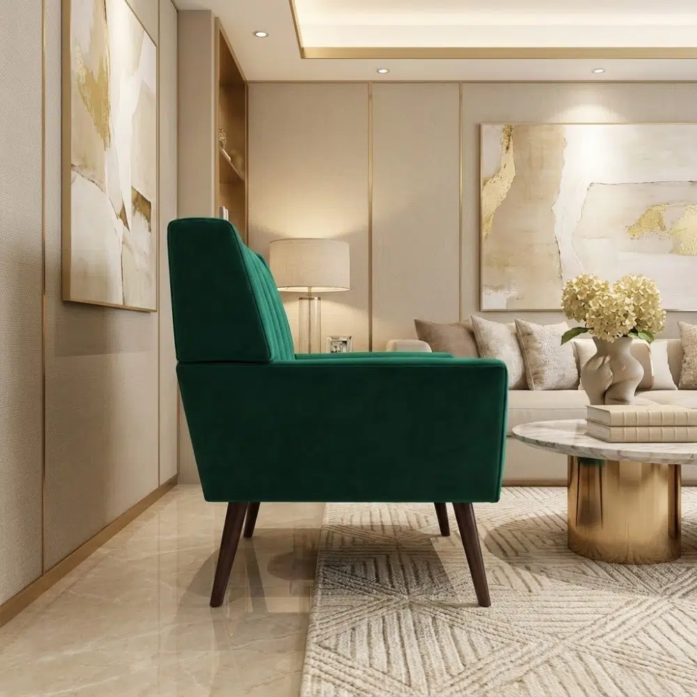 Nelux Green Accent Chair