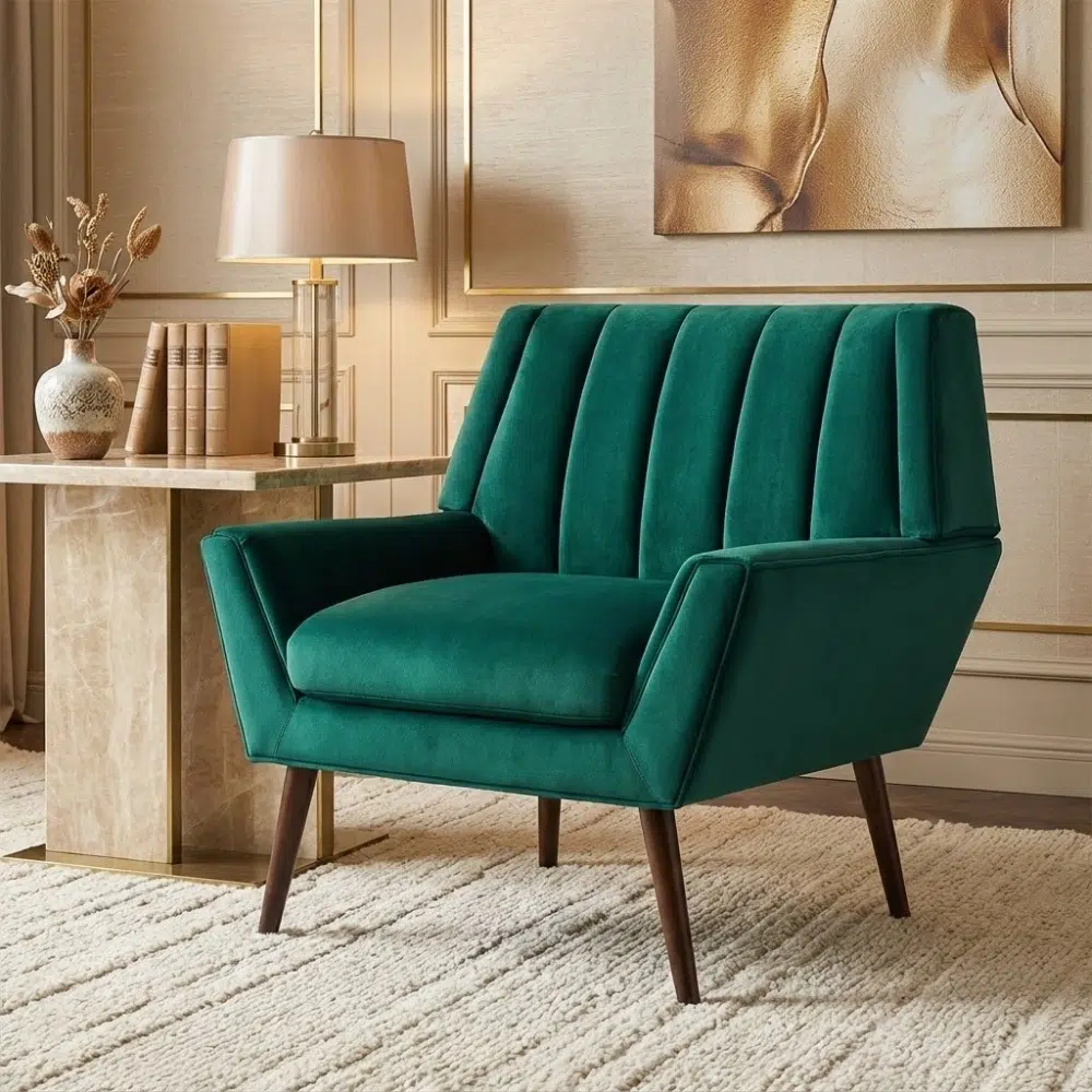 Nelux Green Accent Chair