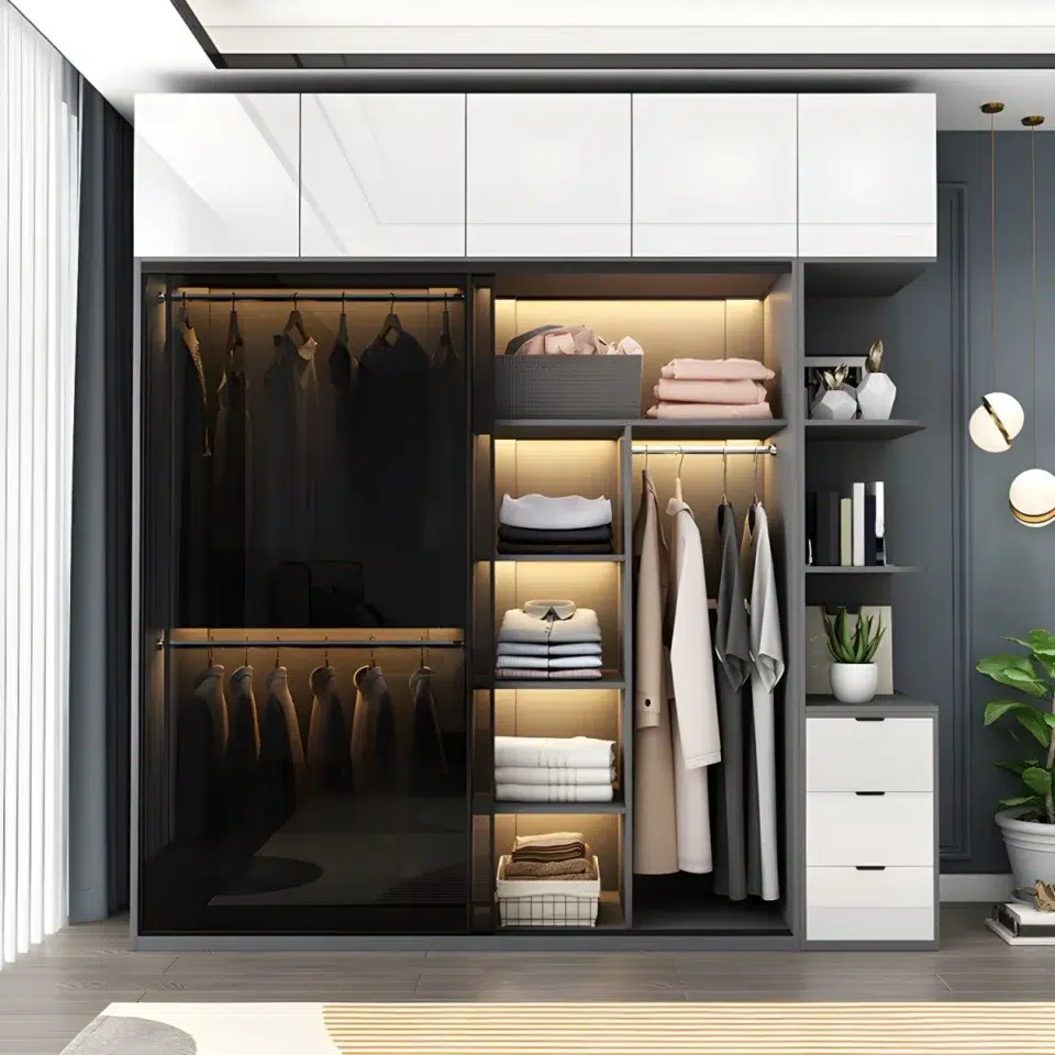 Nova Modern Mirrored Wardrobe