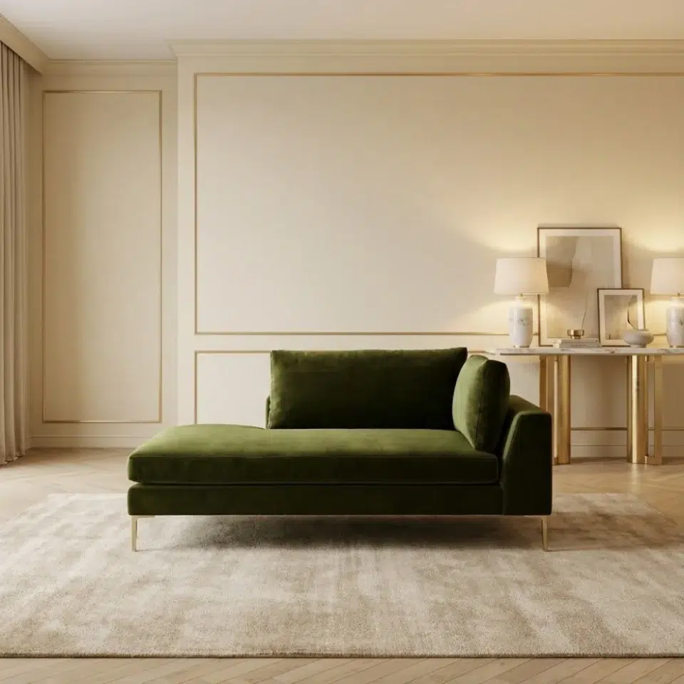 Olive Luxe Modern Velvet Chaise Lounge…