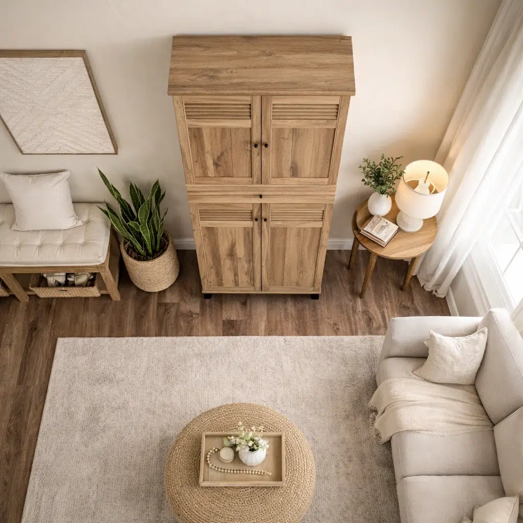 Rustora Shoe Cabinet with Doors