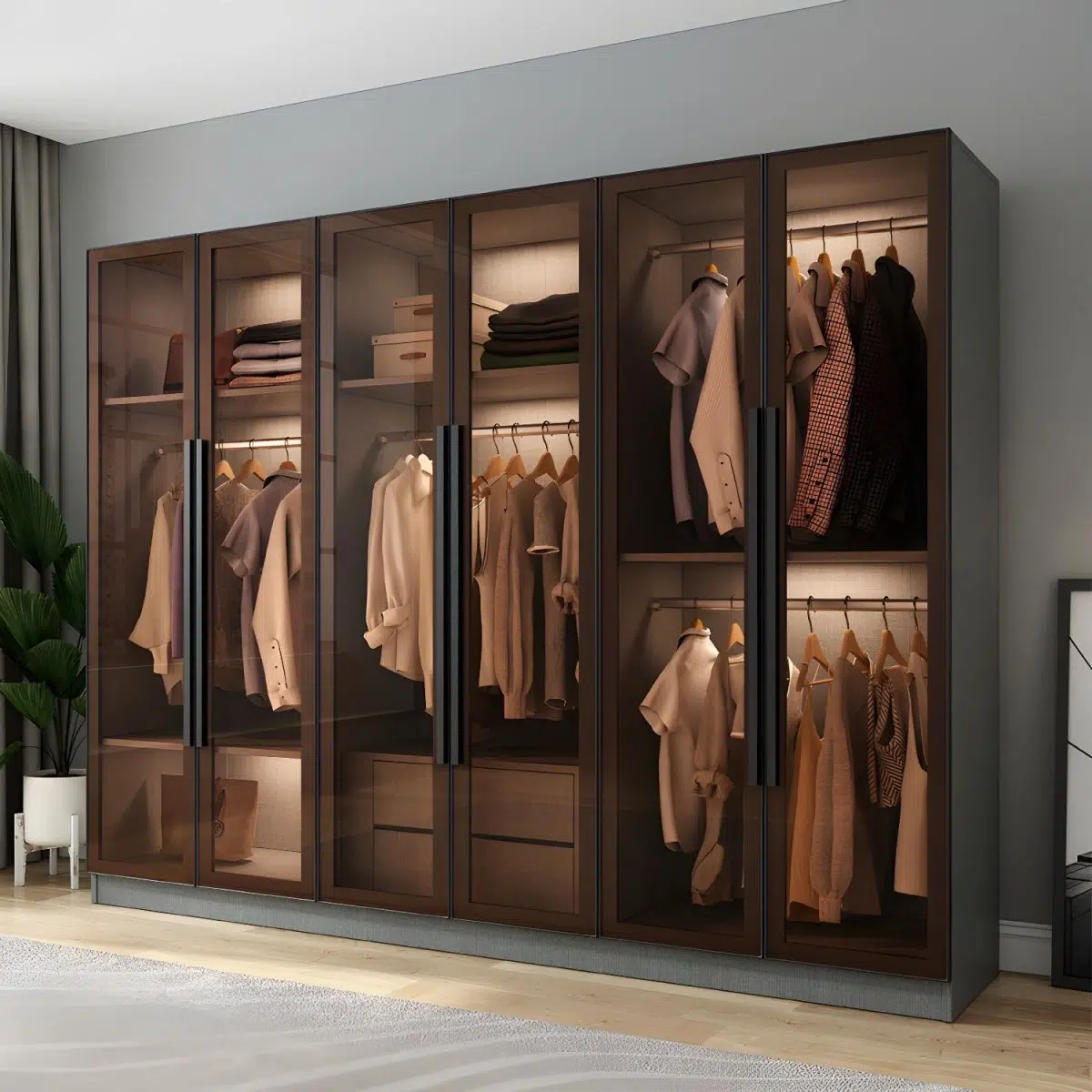 Signature Elite Glass Wardrobe