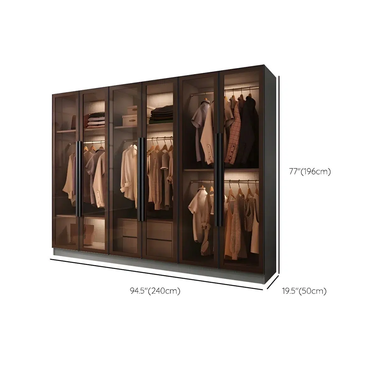 Signature Elite Glass Wardrobe