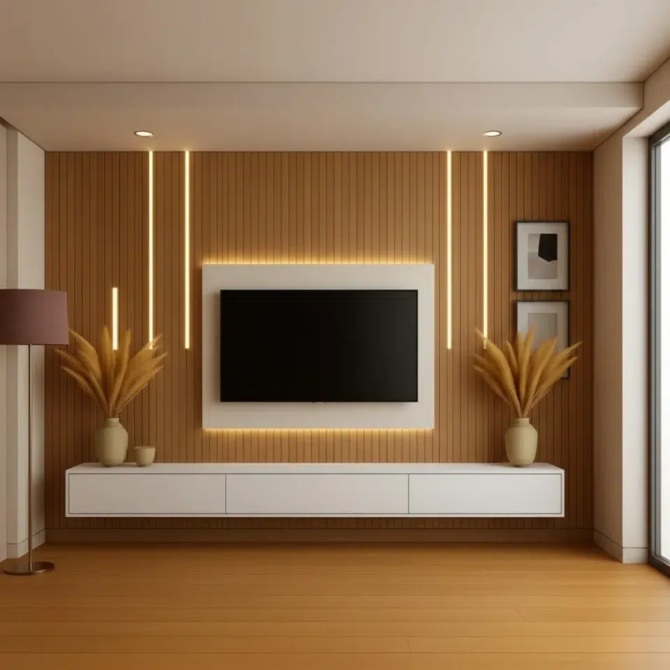 Sleek TV Media Wall
