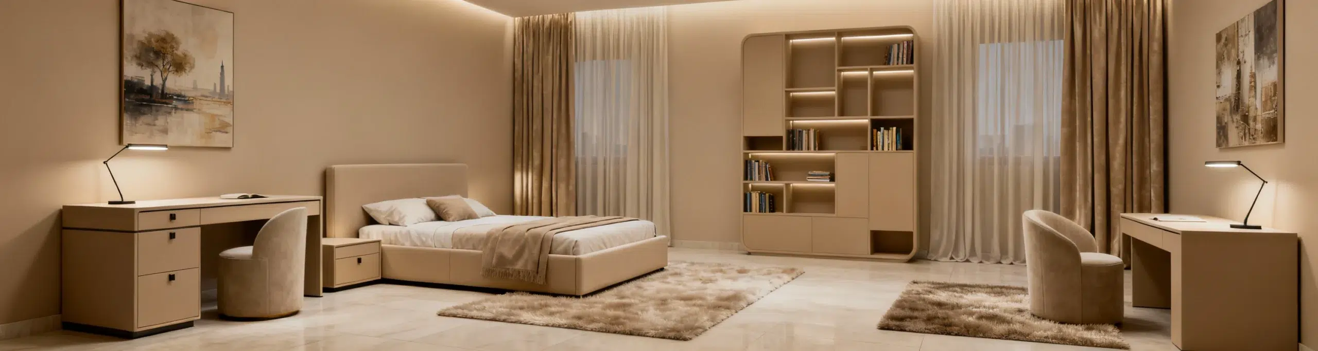 Teen bedroom furniture Dubai ages 11-18 study desk storage modern design mature style