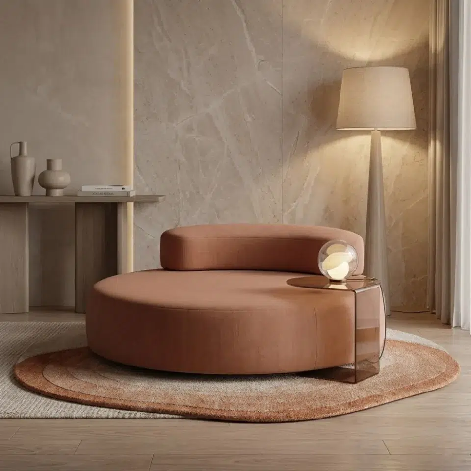 Terra Curve Modern Round Chaise Lounge…