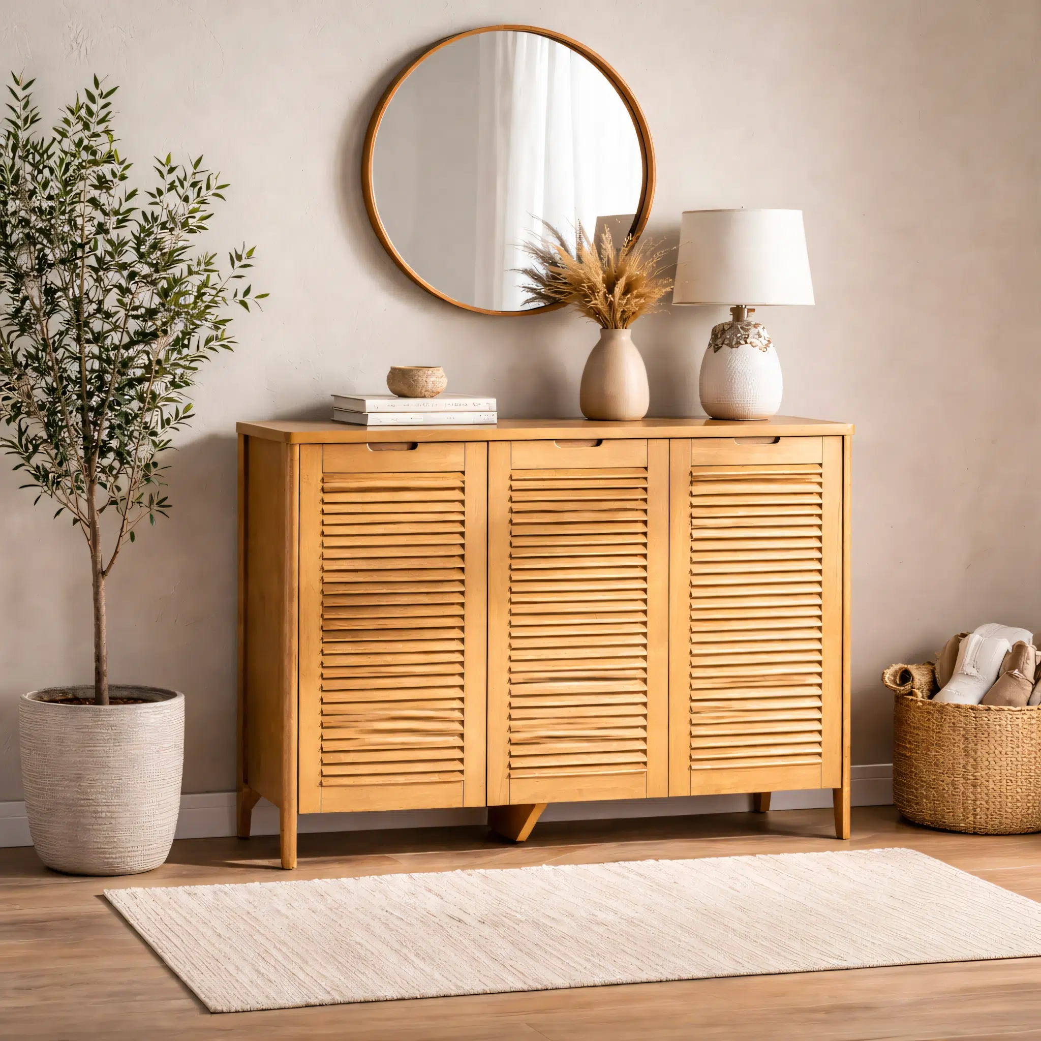 Woodiva Wooden Shoe Cabinet