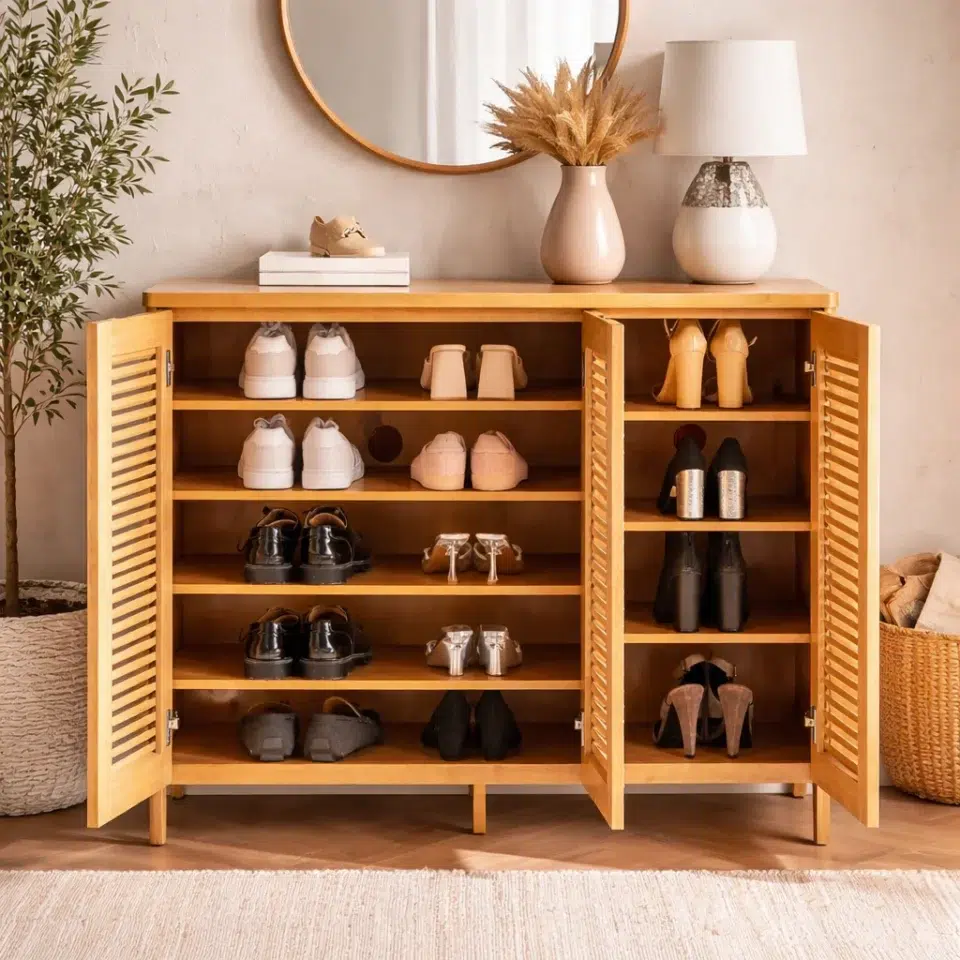 Woodiva Wooden Shoe Cabinet