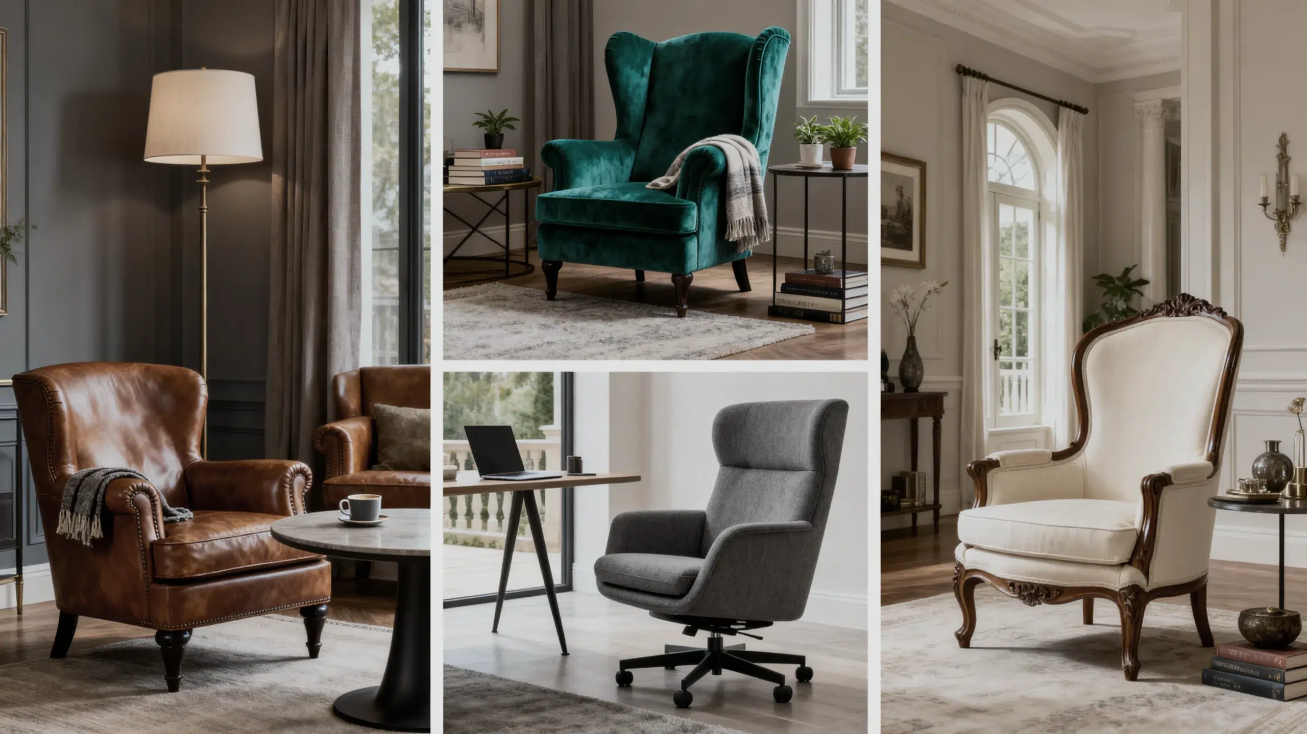 Accent chair designs Dubai - wing-back armchairs, club chairs, lounge seating, custom living room furniture UAE by karnak home