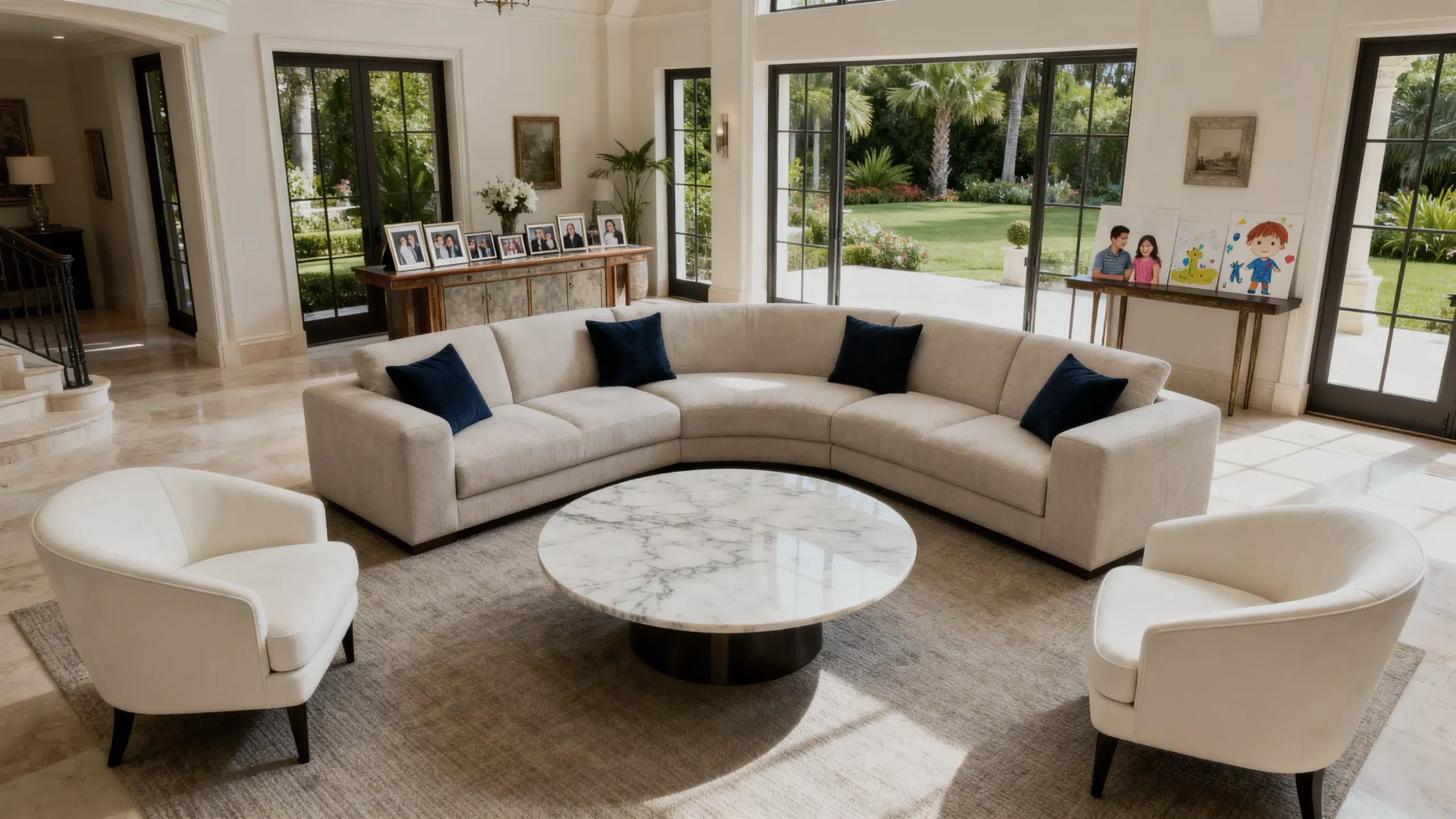 Bespoke U-shaped sectional installation in Arabian Ranches Dubai - customer testimonial by Karnak Home
