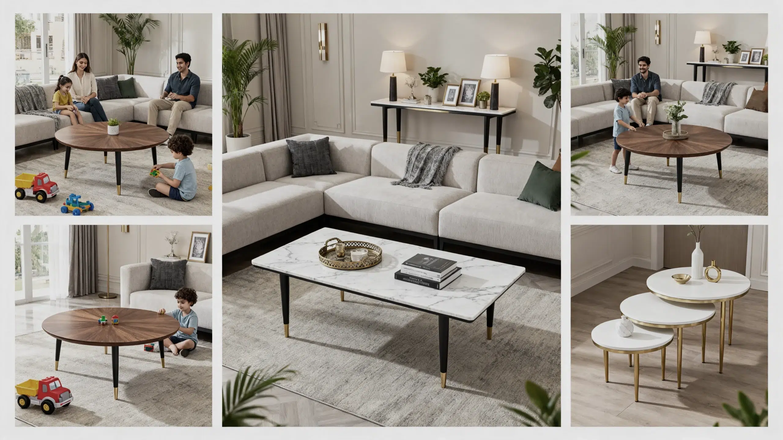 Living room table options Dubai - coffee tables, side tables, console tables, bespoke furniture UAE at karnak home