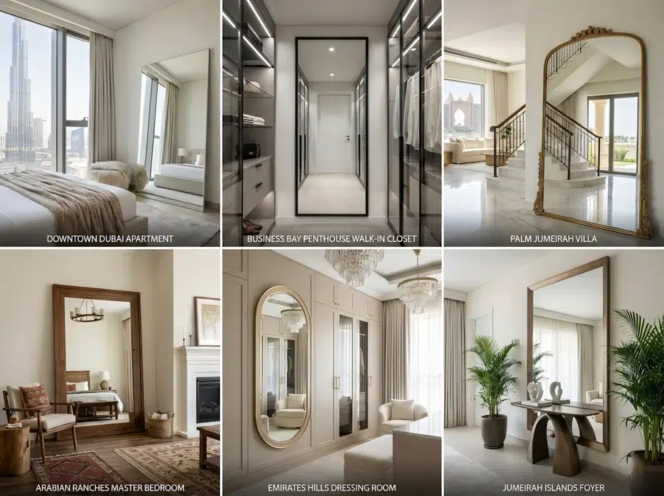 floor mirror UAE frame styles in luxury Dubai