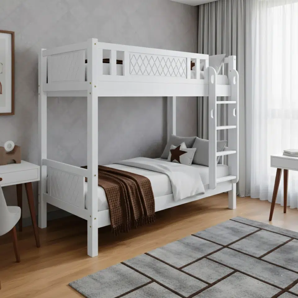 Altivex White Wooden Bunk Beds