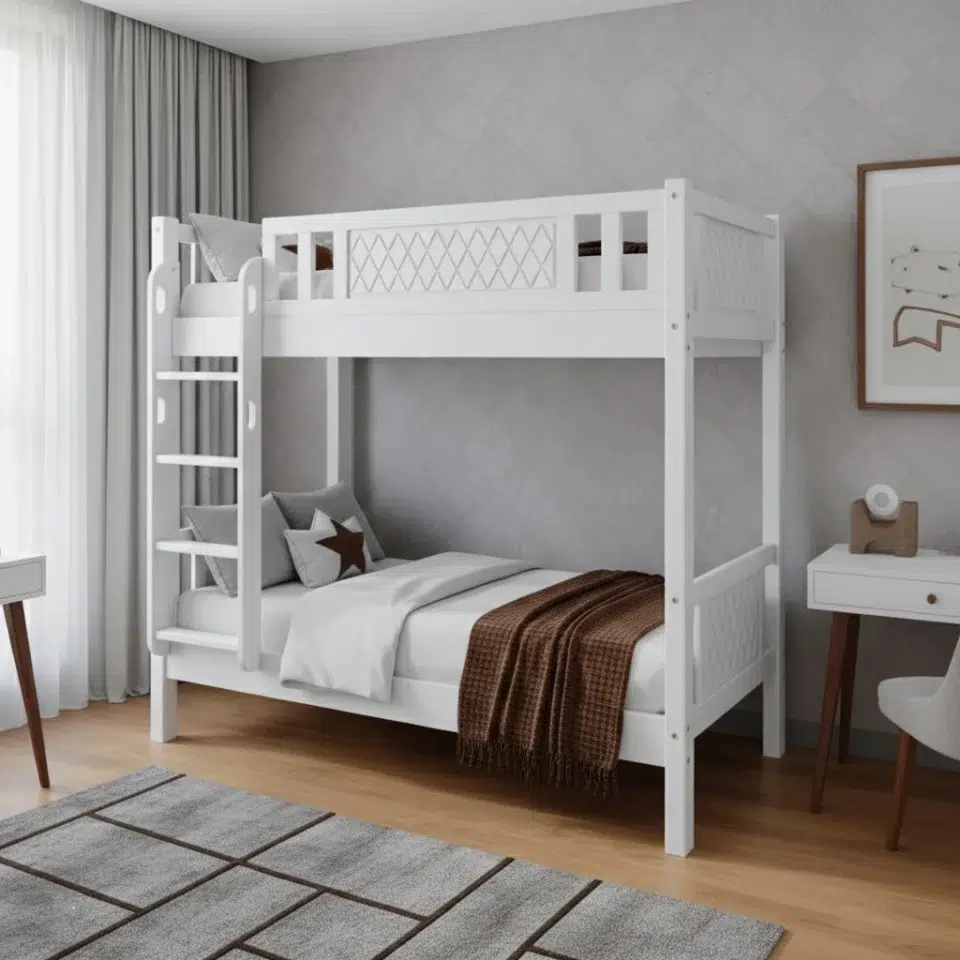 Altivex White Wooden Bunk Beds