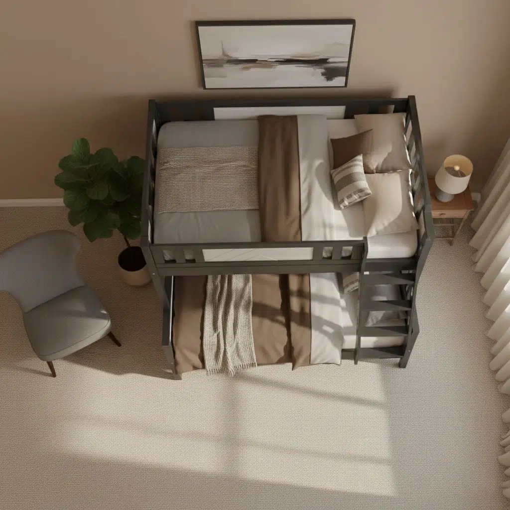 Noirvex Wooden Black Bunk Bed