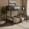Noirvex Wooden Black Bunk Bed