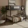 Noirvex Wooden Black Bunk Bed