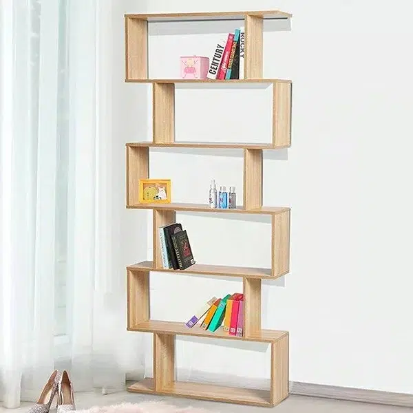 6 Tier Beige Bookcase
