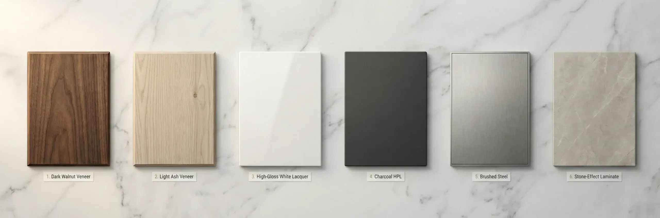 Karnak Home meeting table material options wood veneer, laminate, steel finish, conference table, UAE selection