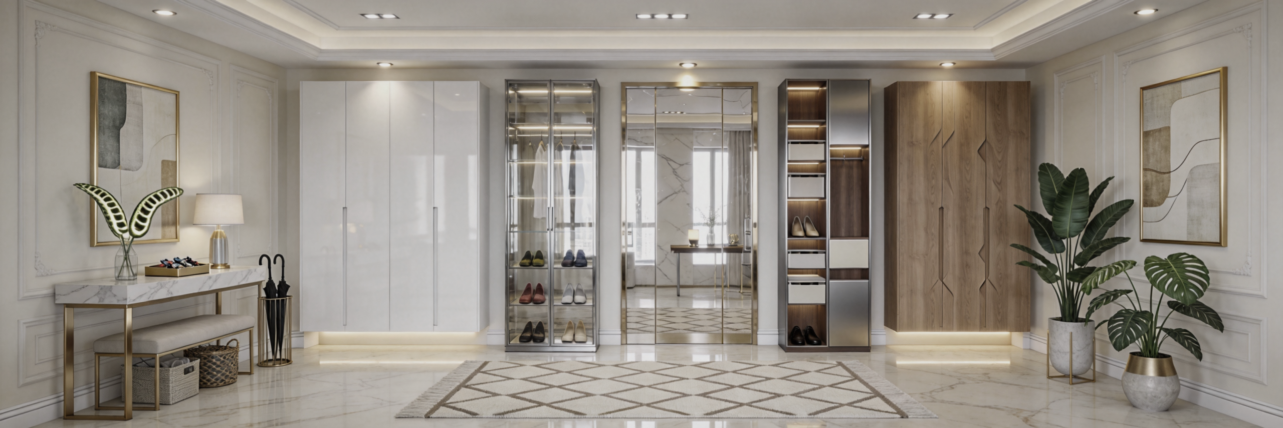 Karnak Home shoe racks collection Dubai entryway shoe storage cabinet variations wooden designs UAE furniture showroom