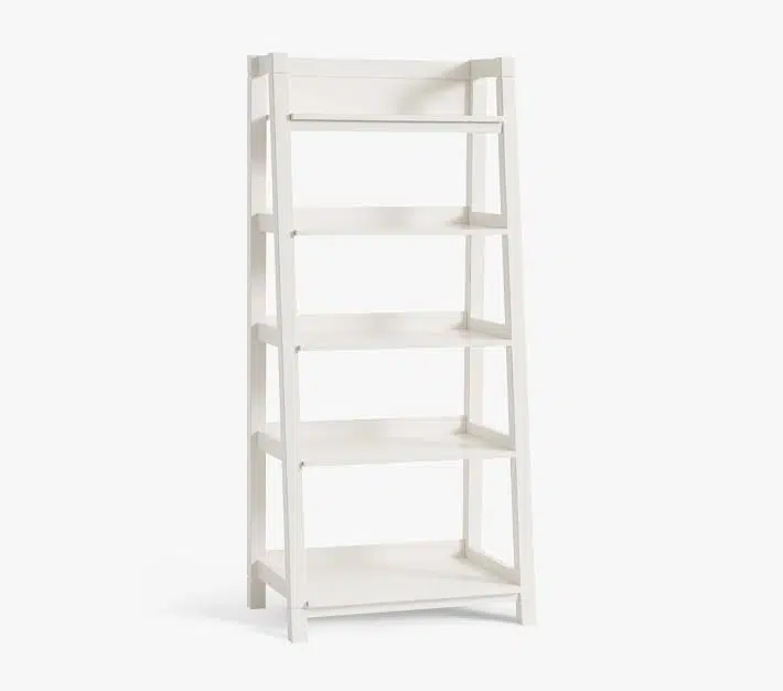 Leaning White Bookcase