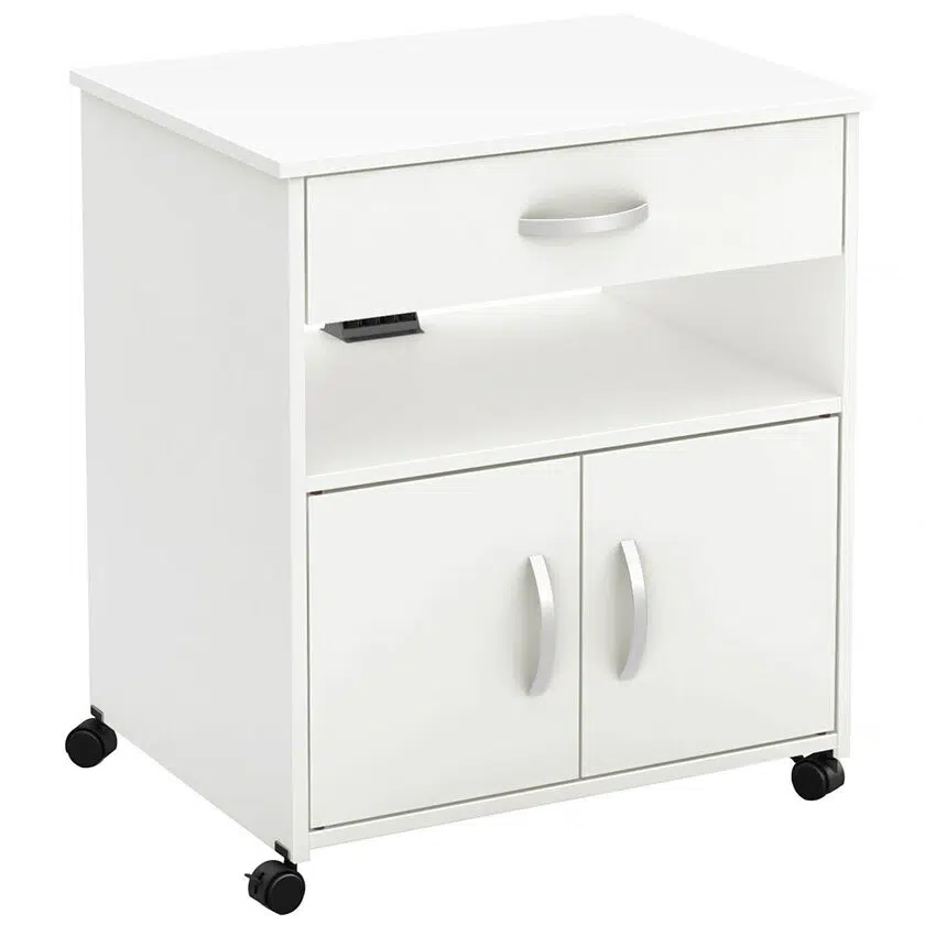 Low White Storage Cabinet