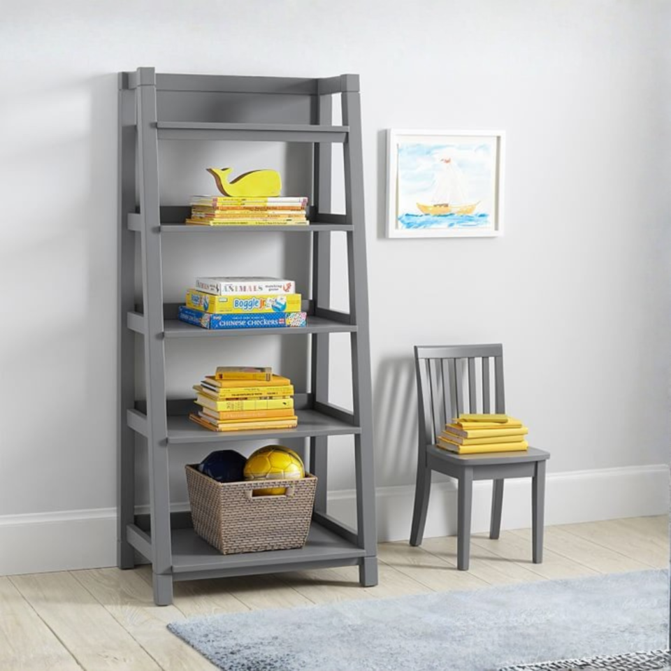 Leaning Grey Bookcase
