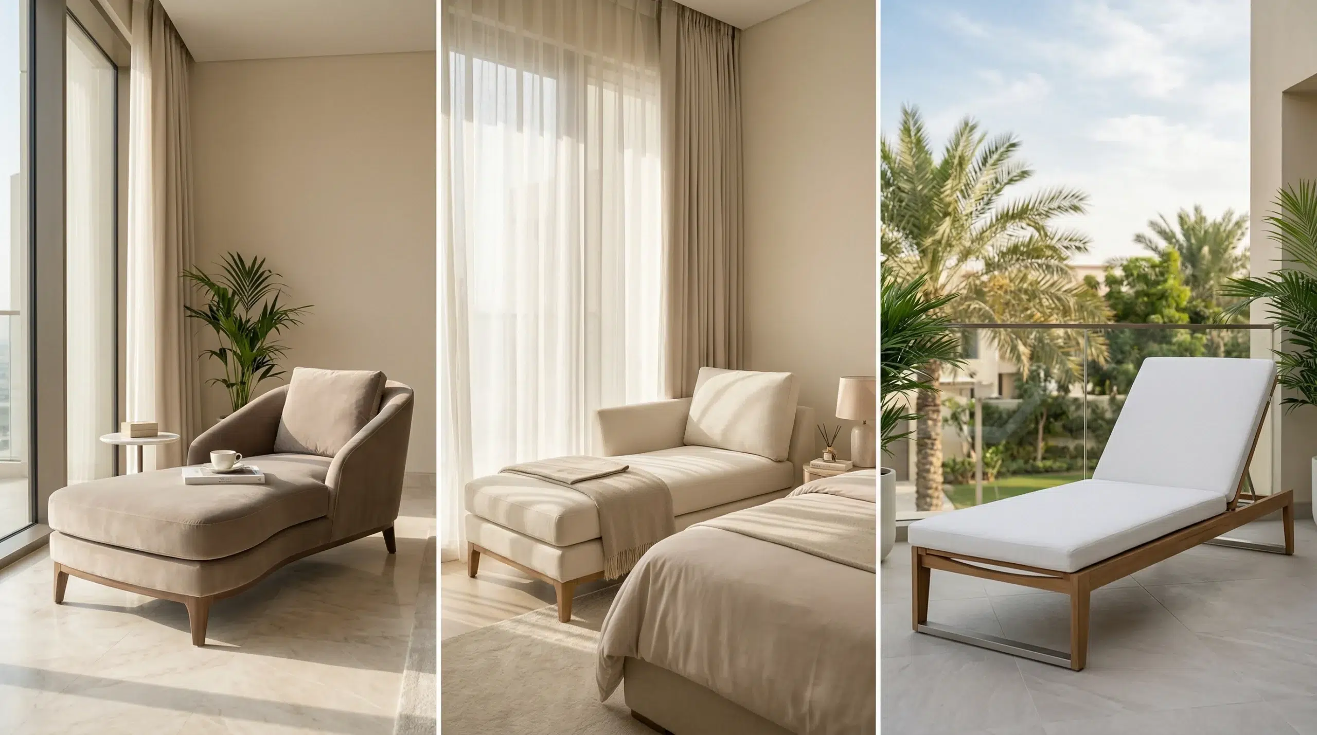 Chaise lounge collection Dubai Karnak Home indoor outdoor