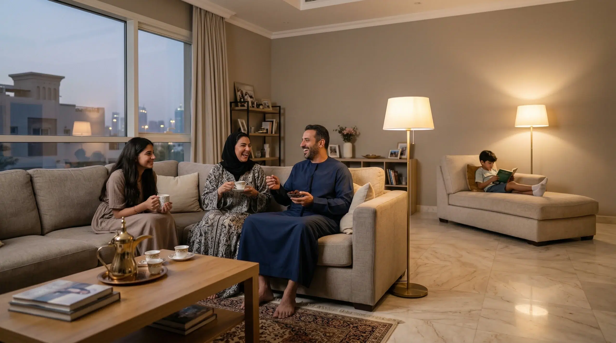 UAE family chaise lounge Karnak Home Dubai home