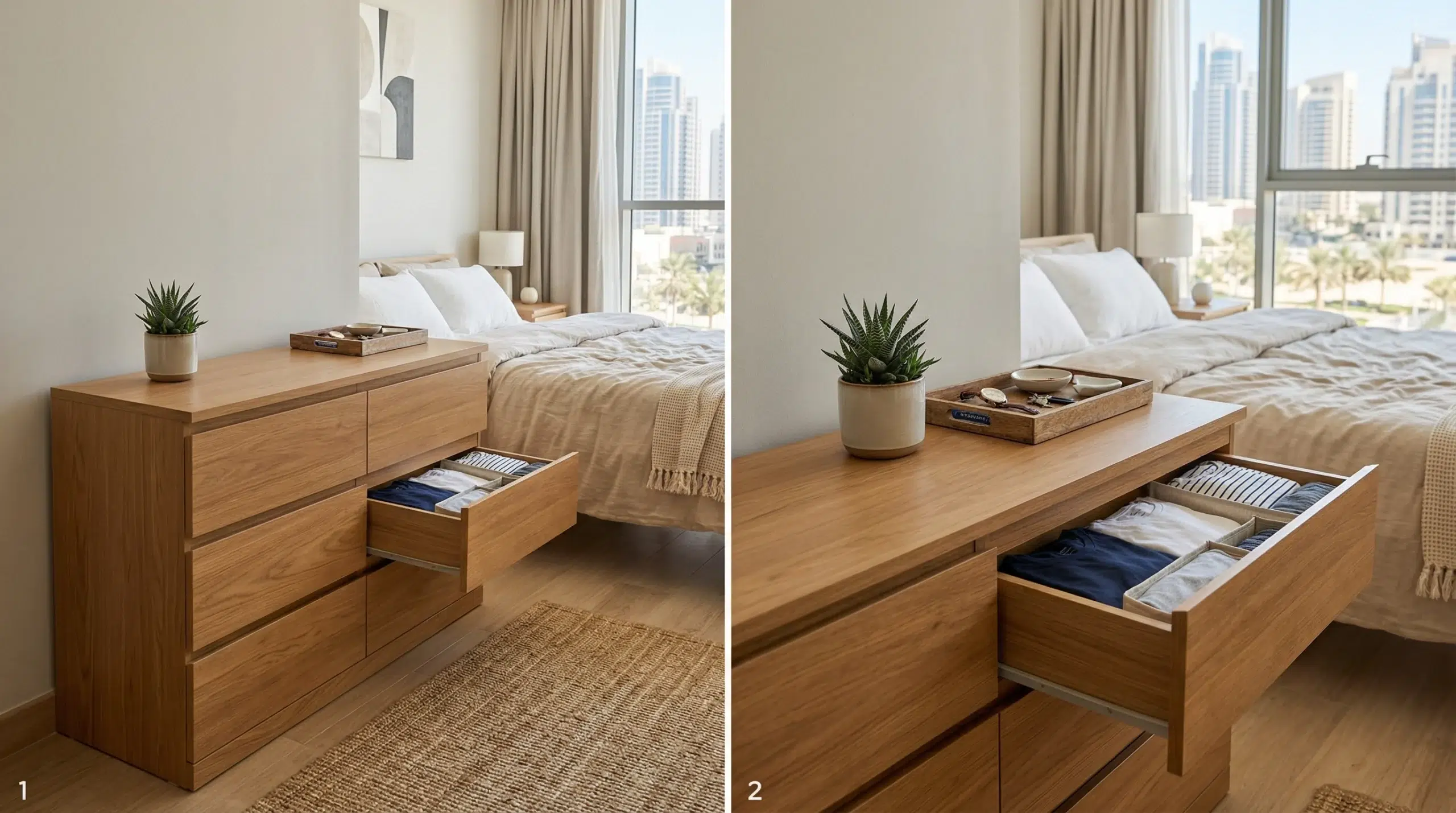 6 drawer dresser chest of drawers Dubai apartment bedroom Karnak Home UAE