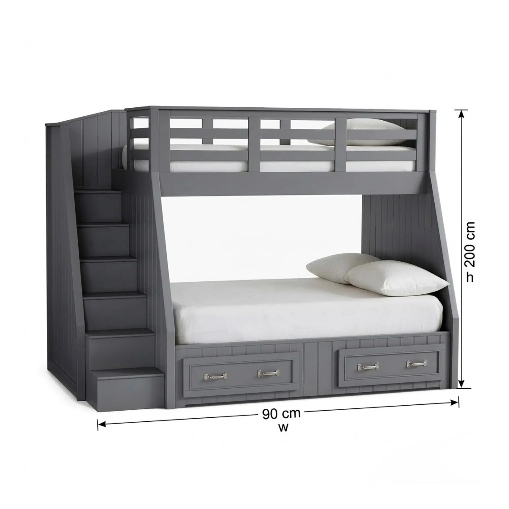 Heavy Duty Grey Bunk Bed