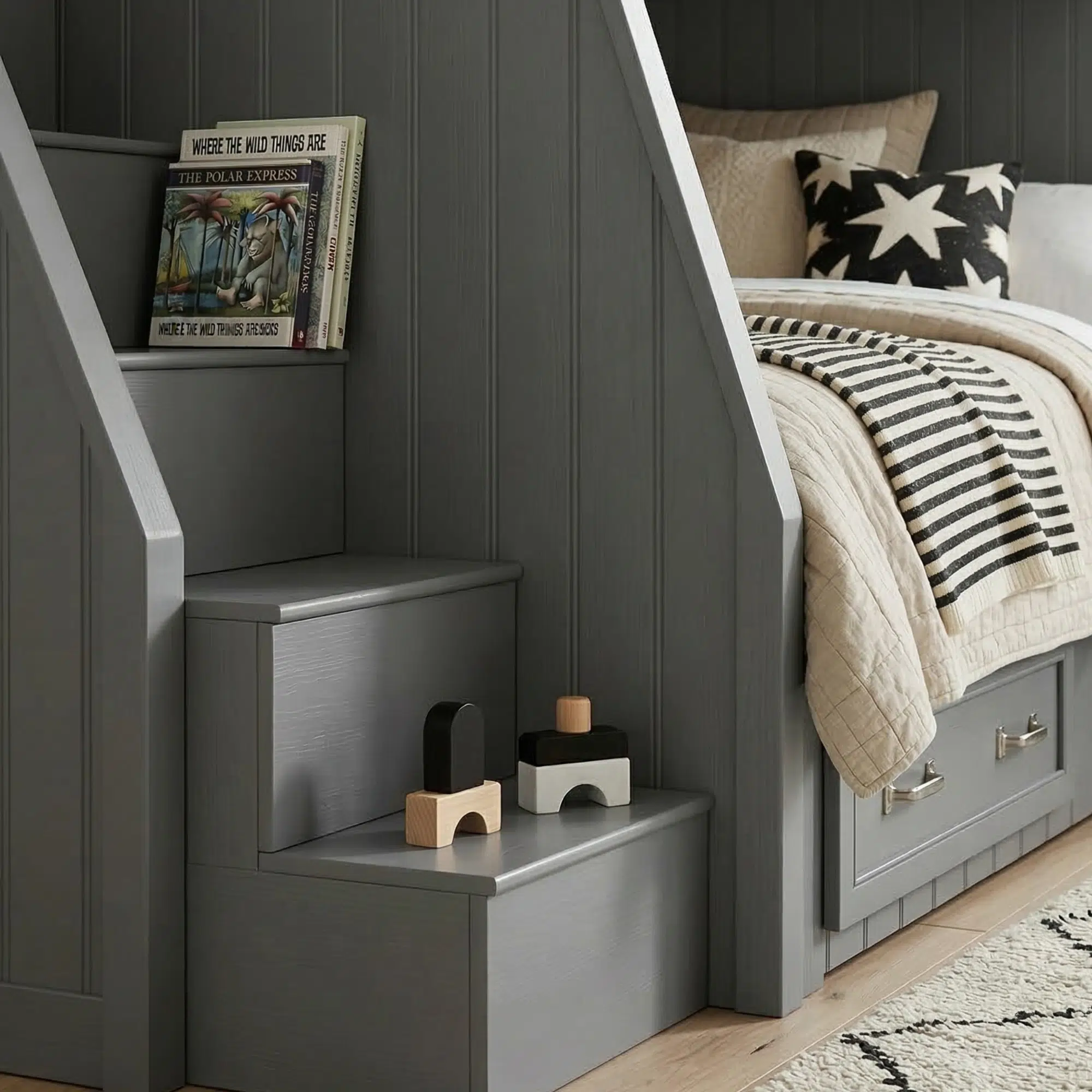Heavy Duty Grey Bunk Bed