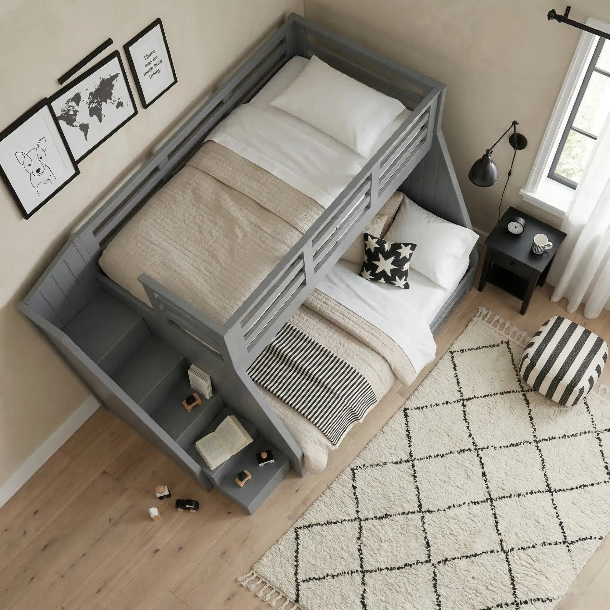 Heavy Duty Grey Bunk Bed