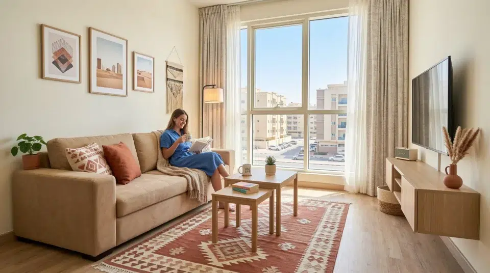 Affordable living room furniture UAE — budget setup under AED 5000 Karnak Home 2026